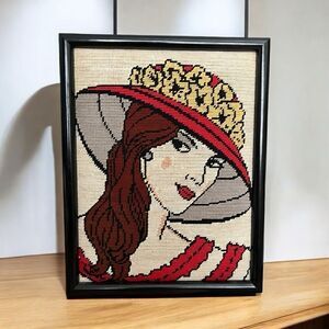 VTG Needlepoint Portrait Art